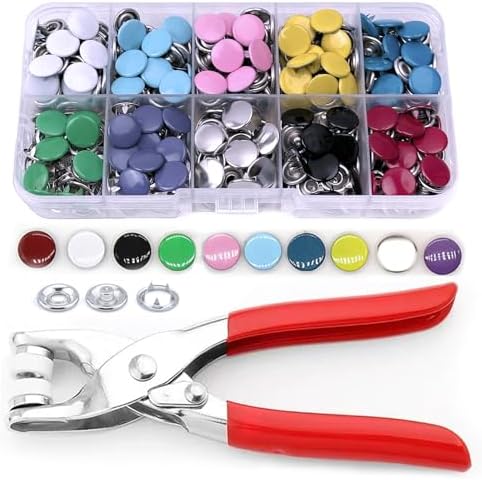 MIFOLEU 100 Sets Fabric Snaps with Pliers Tool Kit