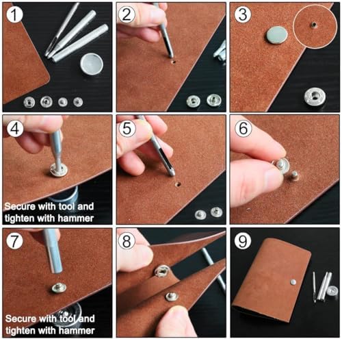 485PCS Stainless Steel Snaps with Tools for DIY Crafts