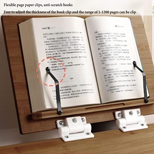 UHRLGHS Adjustable Book Stand with Page Clips for Kitchen and Reading