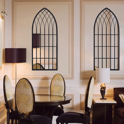 Eastwell Arched Wall Mirror Black 433197