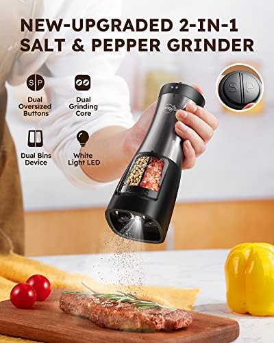 SANGCON 2 in 1 Electric Salt Pepper Grinder Set