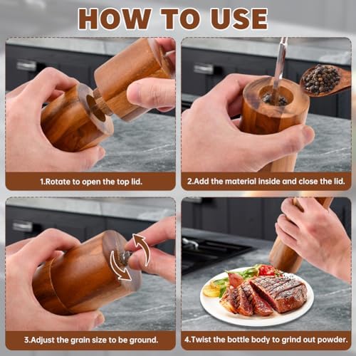 Hogurin Wooden Salt Pepper Grinder Set
