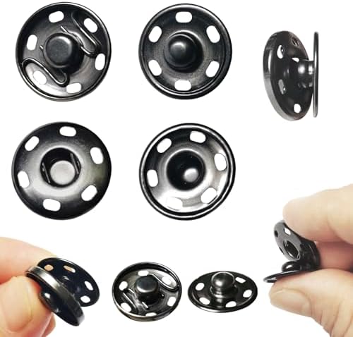 JOSDIOX 34 Gunmetal Snap Buttons 50 Sets