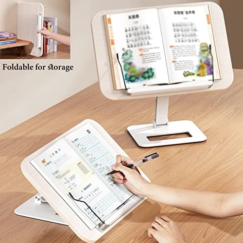 Ergonomic Adjustable Book Stand for Cookbook and Tablet Silver