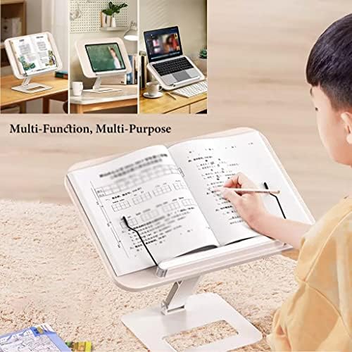 Ergonomic Adjustable Book Stand for Cookbook and Tablet Silver
