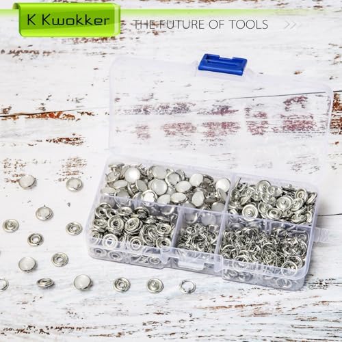 K Kwokker 120 Pearl Metal Snap Buttons Kit