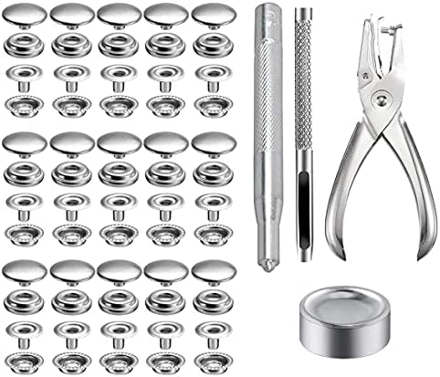 200 Pieces Stainless Steel Snap Fastener Kit for Marine and DIY Use