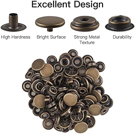 200 Pieces Leather Snap Fastener Kit with Tools