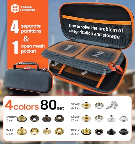 Toolhoper Snap Fastener Tool Kit with 300 Pcs Snaps
