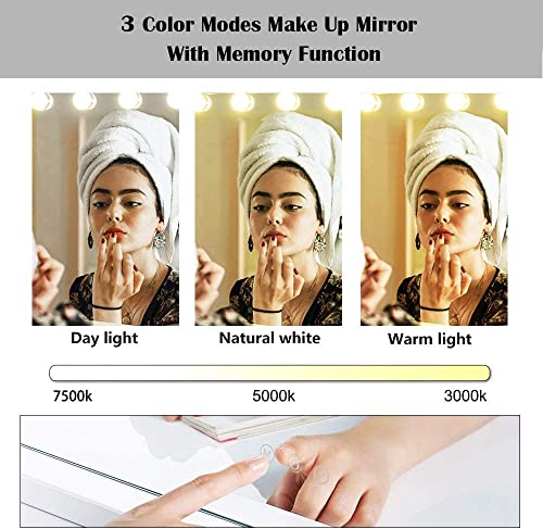 BENDIC Lighted Vanity Mirror with 10X Lens and Touch Control