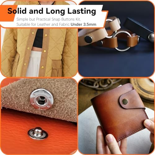 Sopnom Leather Snaps Fasteners Kit with Press Pliers