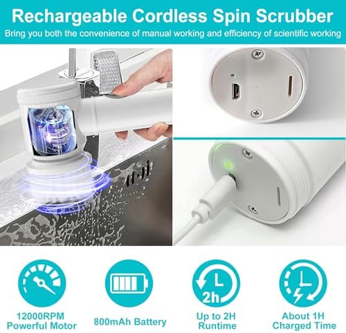 KOCASO Electric Spin Scrubber Cordless Rechargeable