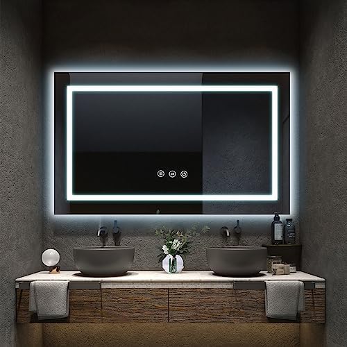 MEILLEUREVIE Bathroom Mirror 24x40 LED with Double Light and Anti-Fog