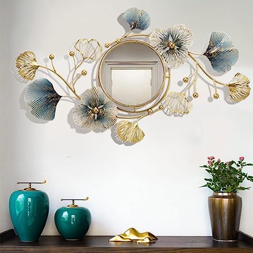 LYNSET Ginkgo Leaf 47 Metal Wall Mirror