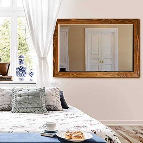 Rustic Maple Wooden Frame Body Mirror 41x29 Inches