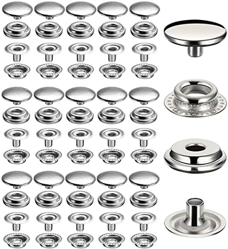 240 Pieces Stainless Steel Snap Fasteners for Jeans and Crafts