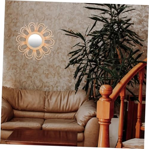 TOVINANNA 1Pc Circular Rattan Wall Mirror