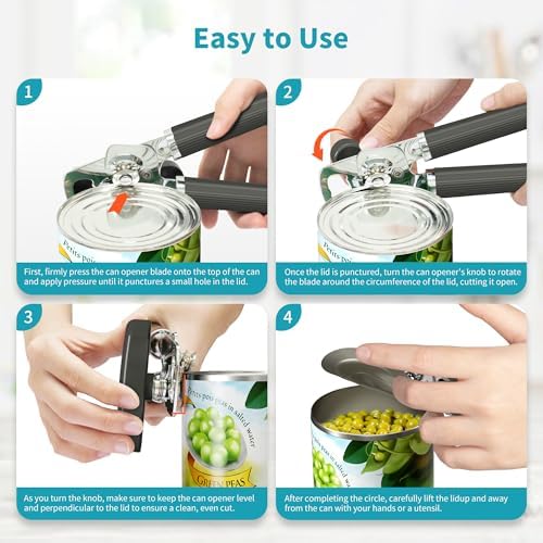 Ultrean Manual Can Opener with Soft Touch Handle
