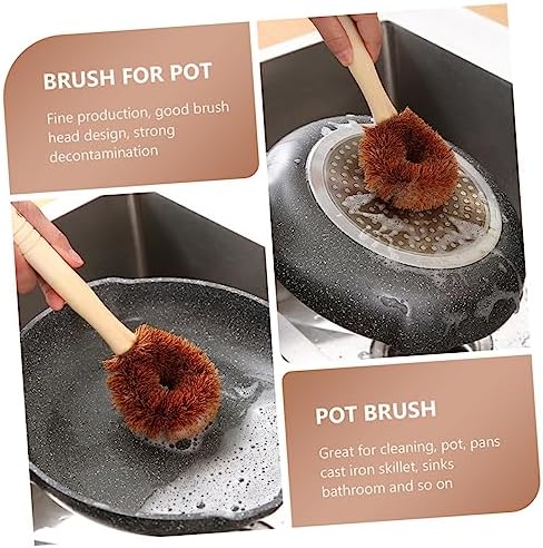 TOBBOMEY Coir Dish Scrub Brush for Pots and Pans 1