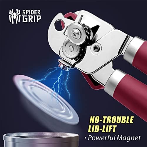 SPIDER GRIP Red Manual Can Opener with Magnet