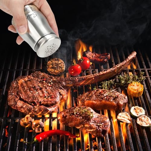Accmor 5oz Salt Pepper Shakers Set with Glass Bottom