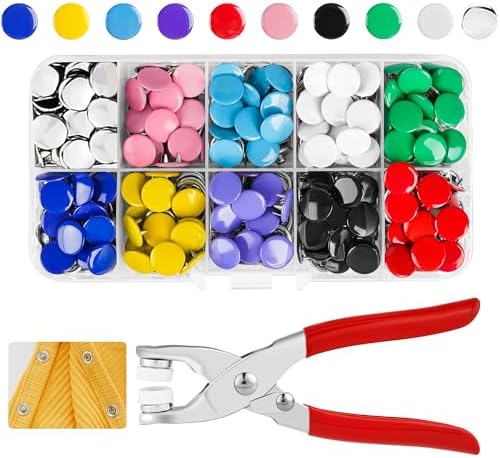 CHEPULA Snap Button Kit 100 Sets 95mm Metal Snaps with Pliers