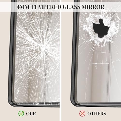 Bed Bath Beyond Glass Mirror 40x30 Inch Matte Black Frame