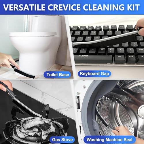 6PCS Hard Bristle Crevice Cleaning Brush for Kitchen and Bathroom