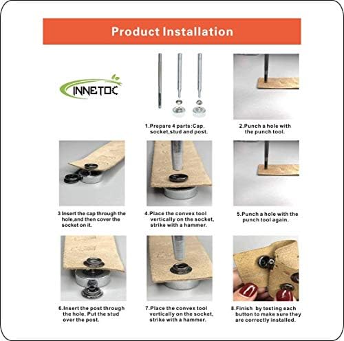 INNETOC 70 Sets Heavy Duty Metal Snaps Kit