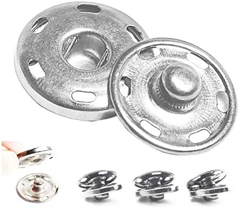 50 Sets Metal Snaps Fasteners for Sewing Silver
