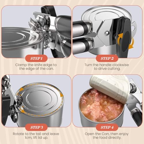 Premium Stainless Steel Multi-Function Can and Bottle Opener for Seniors