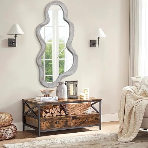 Irregular Cloud Wood Frame Wall Mirror
