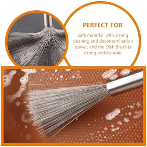 Kichvoe Pan Scrubber with Long Handle for Pots and Cast Iron