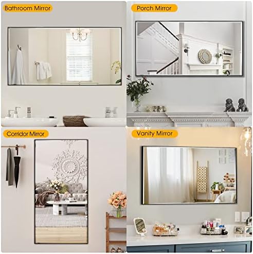 20x40 Inch Black Beveled Mirror for Bathroom 1