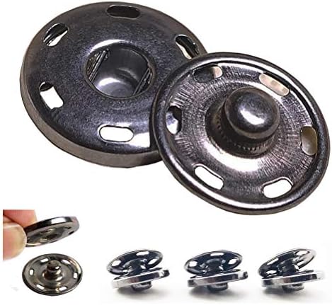 Hoomtry 50 Sets Metal Snap Buttons 34 19mm Gun Black