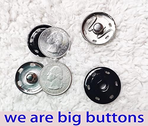 JOSDIOX 1 Inch Large Metal Snaps 12 Sets 1