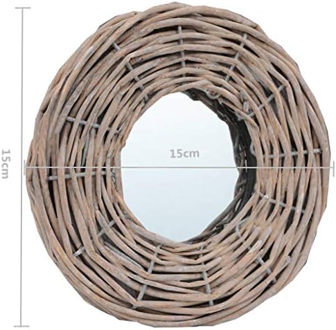 3PCS Wall Mirror Set with Rattan Frame