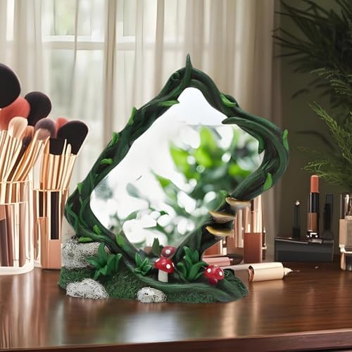 Vine Resin Mirror with Tree Bark Design
