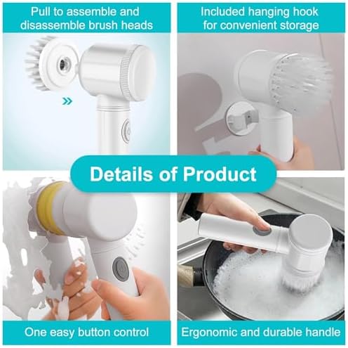 KOCASO Electric Spin Scrubber Cordless Rechargeable