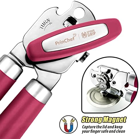 SPIDER GRIP Red Manual Can Opener with Magnet