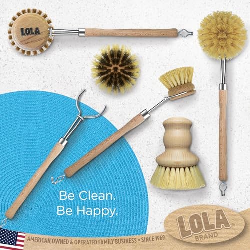 Lola Original Tampico Vegetable Dish Brush 3 Head