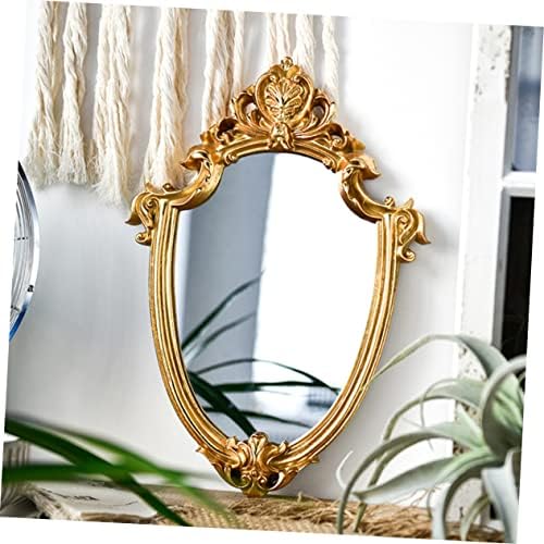 CORHAD Chic Embossed Wall Mirror with Gold Frame