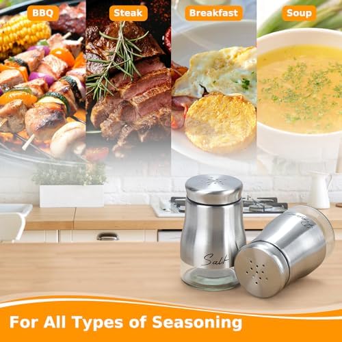 Accmor 5oz Salt Pepper Shakers Set with Glass Bottom