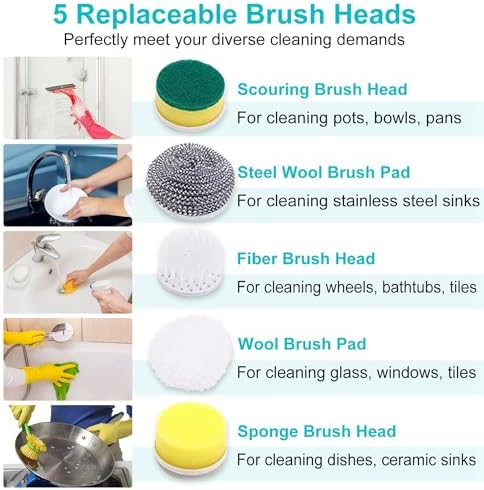 KOCASO Electric Spin Scrubber Cordless Rechargeable