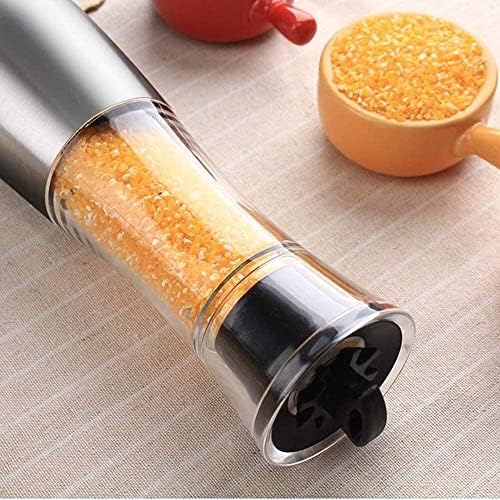 ZAEGO Refillable Salt Pepper Grinders Set Battery Powered Adjustable Grind