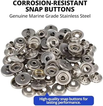 120 pcs Stainless Steel 15mm Snap Fasteners Kit for Fabric and Jeans
