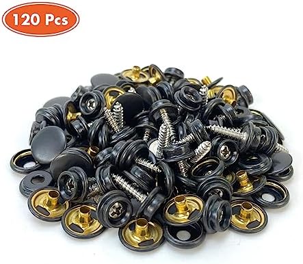 120 Pcs Snap Button Kit 15mm Stainless Steel Marine Grade Boat Canvas Fasteners