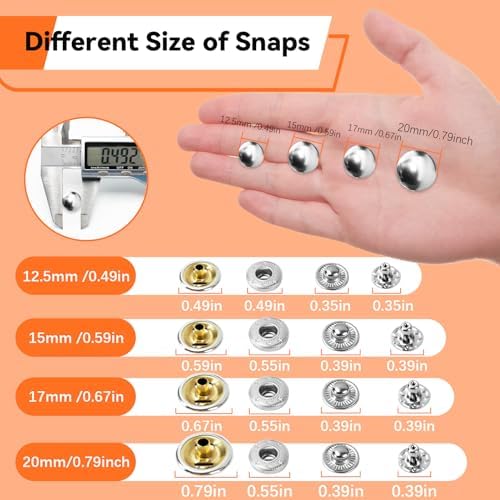 Sopnom Leather Snaps Fasteners Kit with Press Pliers