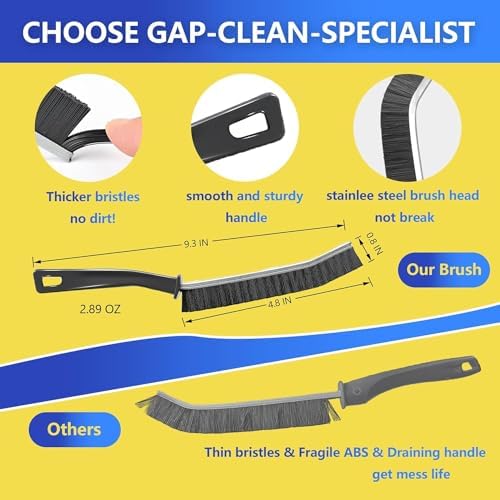 6PCS Hard Bristle Crevice Cleaning Brush for Kitchen and Bathroom