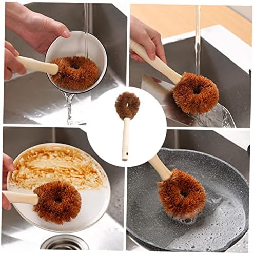 TOBBOMEY Coir Dish Scrub Brush for Pots and Pans 1